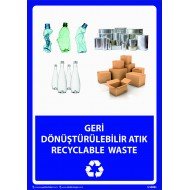 Geri Dönüştürülebilir Atık Levhası 25x35 cm