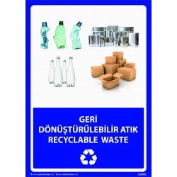 Geri Dönüştürülebilir Atık Levhası 25x35 cm