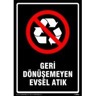 Geri Dönüşemeyen Evsel Atık Levhası 25x35 cm