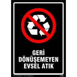 Geri Dönüşemeyen Evsel Atık Levhası 25x35 cm