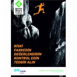 Riski Fark Edin Değerlendirin Kontrol Edin Tedbir Alın Levhası 25x35 cm