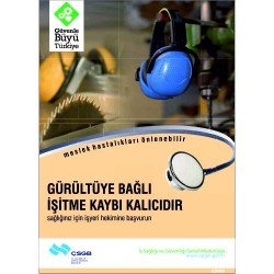 Gürültüye Bağlı İşitme Kaybı Kalıcıdır Levhası 25x35 cm