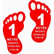 1 Metre Mesafe Kuralına Uyalım Levhası 25x35 cm