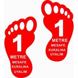 1 Metre Mesafe Kuralına Uyalım Levhası 25x35 cm