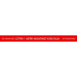 Lütfen 1 Metre Mesafemizi Koruyalım Levhası 25x35 cm