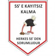 5S'e Kayıtsız Kalma Herkes 5S'den Sorumludur Levhası 25x35 cm