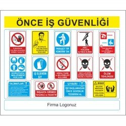 Önce İş Güvenliği Levhası 25x35 cm