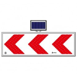 Solar Ledli Yol Bakim Levhasi (50X150Cm) Sola Tehlikeli Viraj
