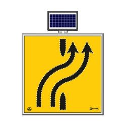 Solar Ledli Yol Bakim Levhasi (100X100Cm) Sol Yoldan Sağ Yola