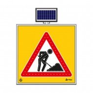 Solar Ledli Yol Bakim Levhasi (100X100Cm) Yolda Çalişma Var