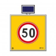 Solar Ledli Yol Bakim Levhasi(100X100Cm) 50 Kmh