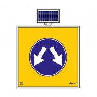 Solar Ledli Yol Bakim Levhasi (100X100Cm) Çift Yön