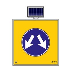 Solar Ledli Yol Bakim Levhasi (100X100Cm) Çift Yön