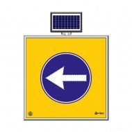 Solar Ledli Yol Bakim Levhasi(100X100Cm) Soldan Gidiniz