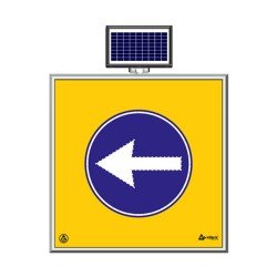 Solar Ledli Yol Bakim Levhasi(100X100Cm) Soldan Gidiniz