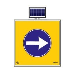 Solar Ledli Yol Bakim Levhasi(100X100Cm) Sağdan Gidiniz