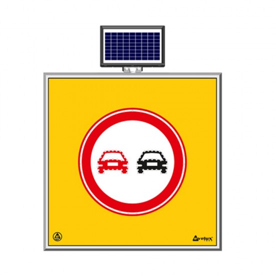 Güneş Enerjili Ledli Trafik Levhaları - Solar Ledli Yol Bakim Levhasi (100X100Cm) Sollama Yasak