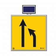 Solar Ledli Yol Bakim Levhasi(100X100Cm) Sağdan Daralan Yol