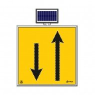 Solar Ledli Yol Bakim Levhasi(100X100Cm) Çift Yönlü Yol