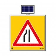 Solar Ledli Yol Bakim Levhasi(100X100Cm) Soldan Daralan Yol