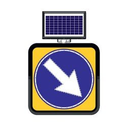 Solar Ledli Yol Bakim Levhasi (60X60Cm) Sağa Mecburi Yön