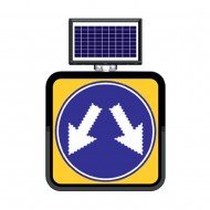 Solar Ledli Yol Bakim Levhasi(60X60Cm) Çift Yönlü Yol