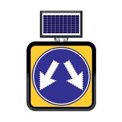 Solar Ledli Yol Bakim Levhasi(60X60Cm) Çift Yönlü Yol