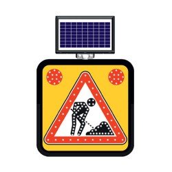 Solar Ledli Yol Bakim Levhasi (60X60Cm) Yolda Çalişma Var