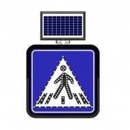 Solar Flaşörlü Ledli Trafik Levhasi (60X60Cm) Yaya Geçidi
