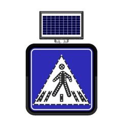 Solar Flaşörlü Ledli Trafik Levhasi (60X60Cm) Yaya Geçidi