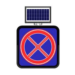 Solar Flaşörlü Ledli Trafik Levhasi (60X60Cm) Yol Boyunca Park Yasak