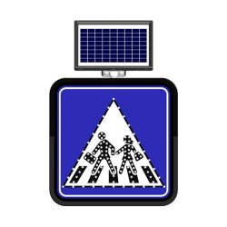 Solar Flaşörlü Ledli Trafik Levhasi (60X60Cm) Yaya Geçidi