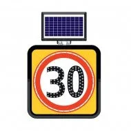 Solar Ledli Yol Bakim Levhasi (60X60Cm) 30 Kmh