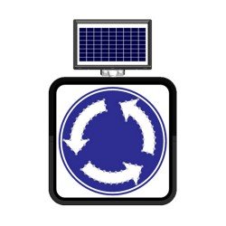 Solar Flaşörlü Ledli Trafik Levhasi (60X60Cm) Dönel Kavşak
