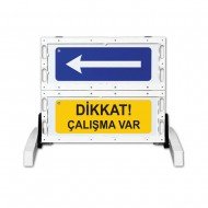 Katlanir Uyari Levhali Bariyer Çalişma Var (91X100 Cm)