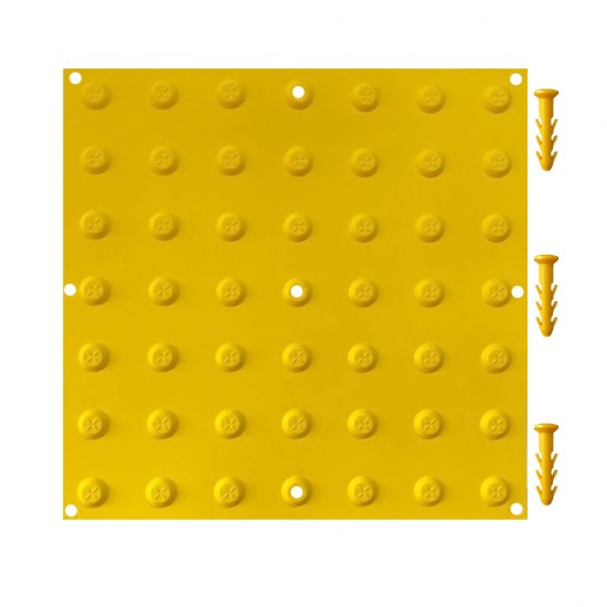 Hissedilebilir Yürüme Yüzeyleri - 40x40 cm Sarı Termoplastik Poliüretan (TPU) Uyarıcı Yüzey (Premium) + 9 Adet Kama Vida