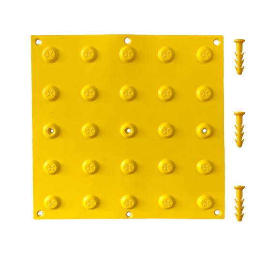 Hissedilebilir Yürüme Yüzeyleri - 30x30 cm Sarı Termoplastik Poliüretan (TPU) Uyarıcı Yüzey (Ekonomik) + 9 Adet Kama Vida