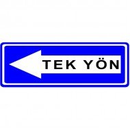 Tek Yönlü Yol Sağa Trafik Levhası Bilgi Tabelası B-16b