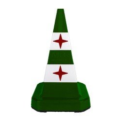 Kedi Gözlü Trafik Konisi (Yeşil Beyaz)