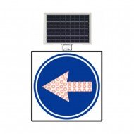 Güneş Enerjili (Solar) Ledli Soldan Gidiniz Levhası 60x60 cm