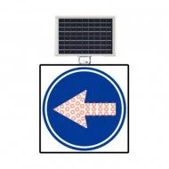 Güneş Enerjili (Solar) Ledli Soldan Gidiniz Levhası 60x60 cm