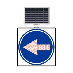 Güneş Enerjili (Solar) Ledli Soldan Gidiniz Levhası 60x60 cm