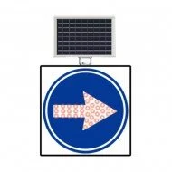 Güneş Enerjili (Solar) Ledli Sağdan Gidiniz Levhası 60x60 cm