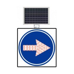 Güneş Enerjili (Solar) Ledli Sağdan Gidiniz Levhası 60x60 cm