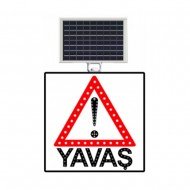 Güneş Enerjili (Solar) Ledli Yavaş Levhası 60x60 cm