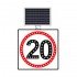 Güneş Enerjili (Solar) Ledli Hız Limiti 20 km/h Levhası 60x60 cm