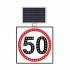 Güneş Enerjili (Solar) Ledli Hız Limiti 50 km/h Levhası 60x60 cm