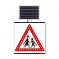 Güneş Enerjili (Solar) Ledli Okul Geçidi Levhası 60x60 cm