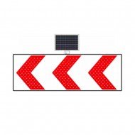 Güneş Enerjili (Solar) Ledli Sola Tehlikeli Viraj Levhası 180x60 cm
