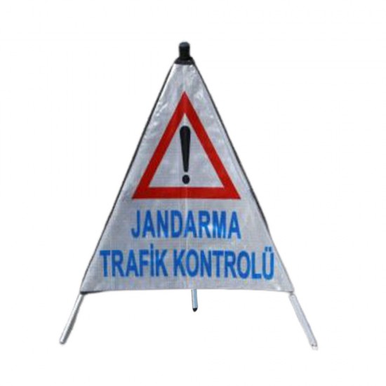 Uyarı Sistemleri - Üçgen Reflektör Jandarma Kontrol (Ayaklı)
